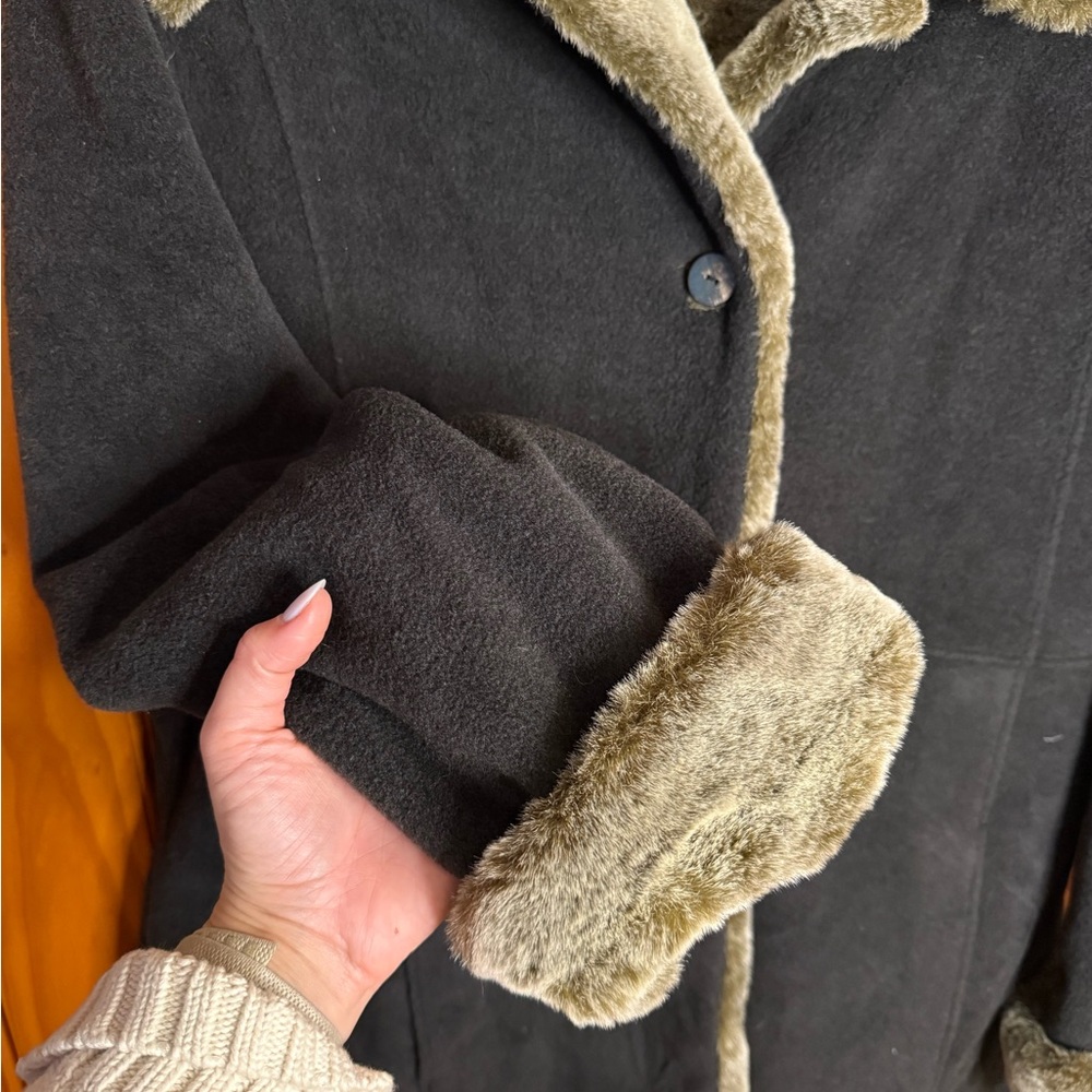 J. Jill Faux Fur Lined Wool Blend Coat Womens Size Large Tall - Picture 6 of 9